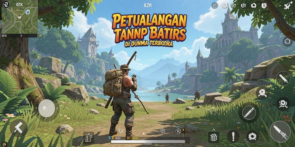 Tampilan gameplay <strong>8ZK</strong> menampilkan petualangan eksplorasi yang mendalam.