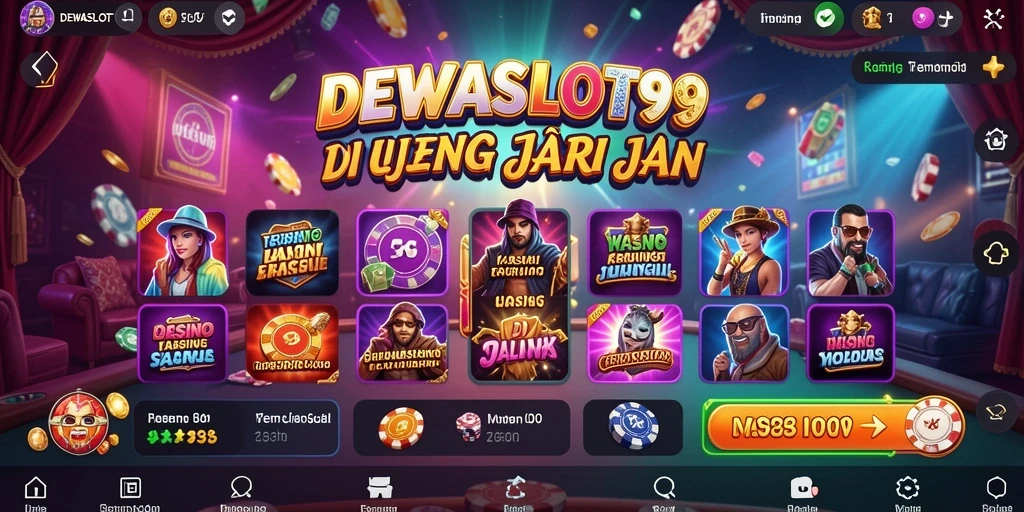 Tampilan layar permainan seru di DEWASLOT99 dengan slot yang menarik.