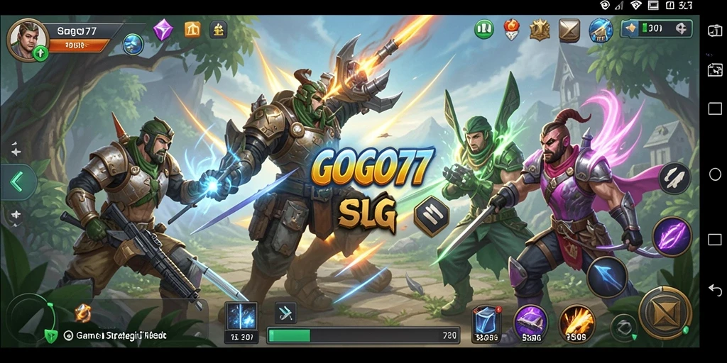 Tangkapan layar menunjukkan aksi mendebarkan dalam pertempuran SLG GOGO77.