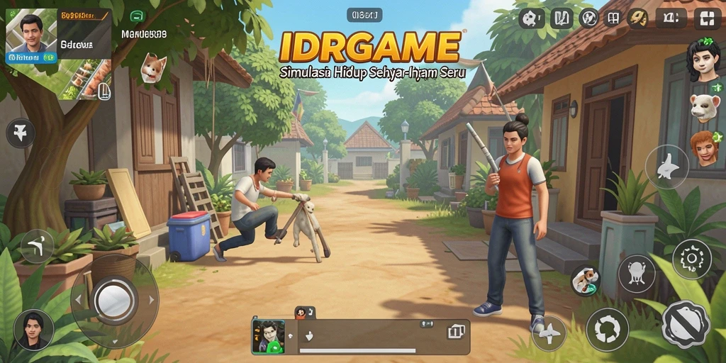 Tangkapan layar menunjukkan gameplay interaktif dalam IDRGAME.