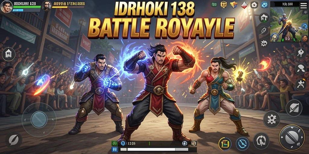 Tampilan gameplay epik dalam pertarungan Battle Royale di IDRHOKI138.