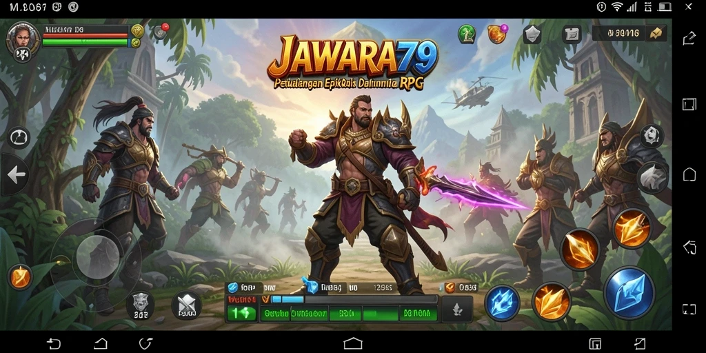 Screenshot gameplay JAWARA79 yang menampilkan pertarungan epik dan karakter yang kuat.