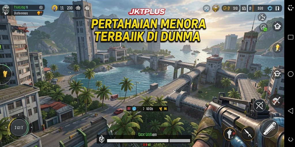 Tampilan gameplay menara pertahanan yang mendebarkan di JKTPLUS.