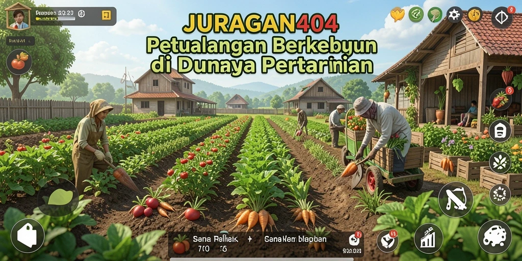 Screenshot JURAGAN404 menunjukkan petualangan berkebun yang penuh warna dan menarik.