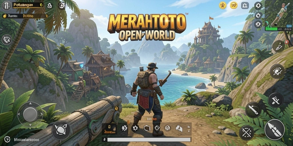 Tampilan gameplay MERAHTOTO dalam dunia Open World yang luas dan dinamis.