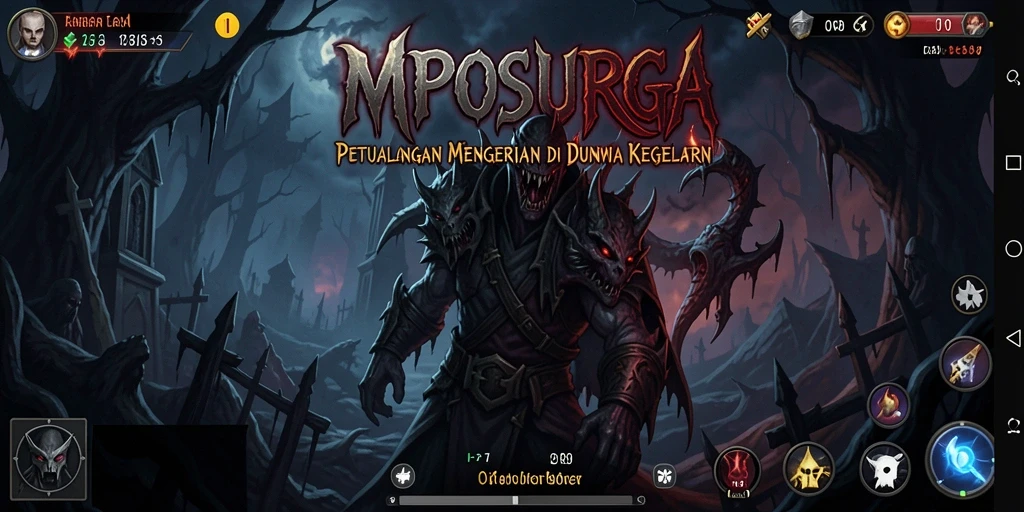 Screenshot gameplay <strong>MPOSURGA</strong> yang menampilkan suasana menyeramkan dan mencekam.