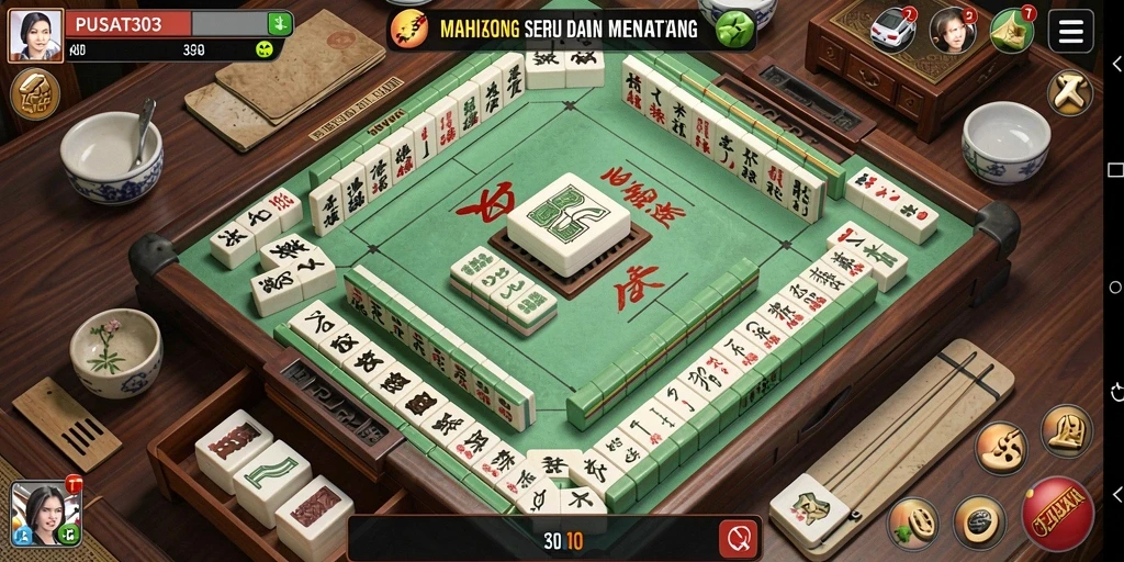 Screenshot utama PUSAT303 menampilkan gameplay Mahjong yang seru dan menarik.