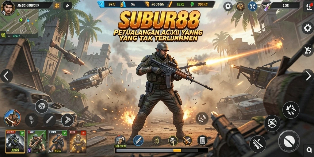 Screenshot utama menunjukkan aksi seru dalam game SUBUR88 dengan grafis menawan.